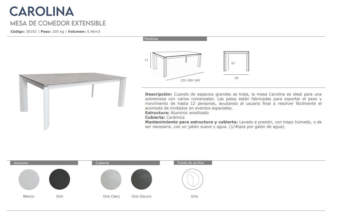 CAROLINA COMEDOR EXTENSIBLE