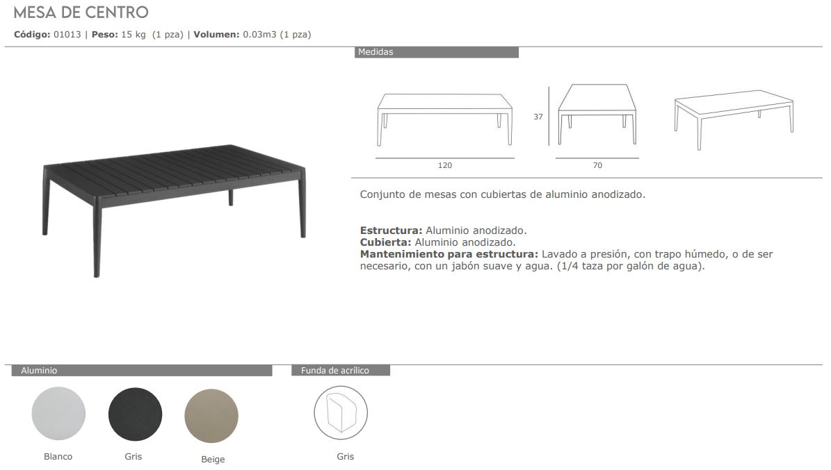 MESA DE CENTRO RECTANGULAR LAIKA