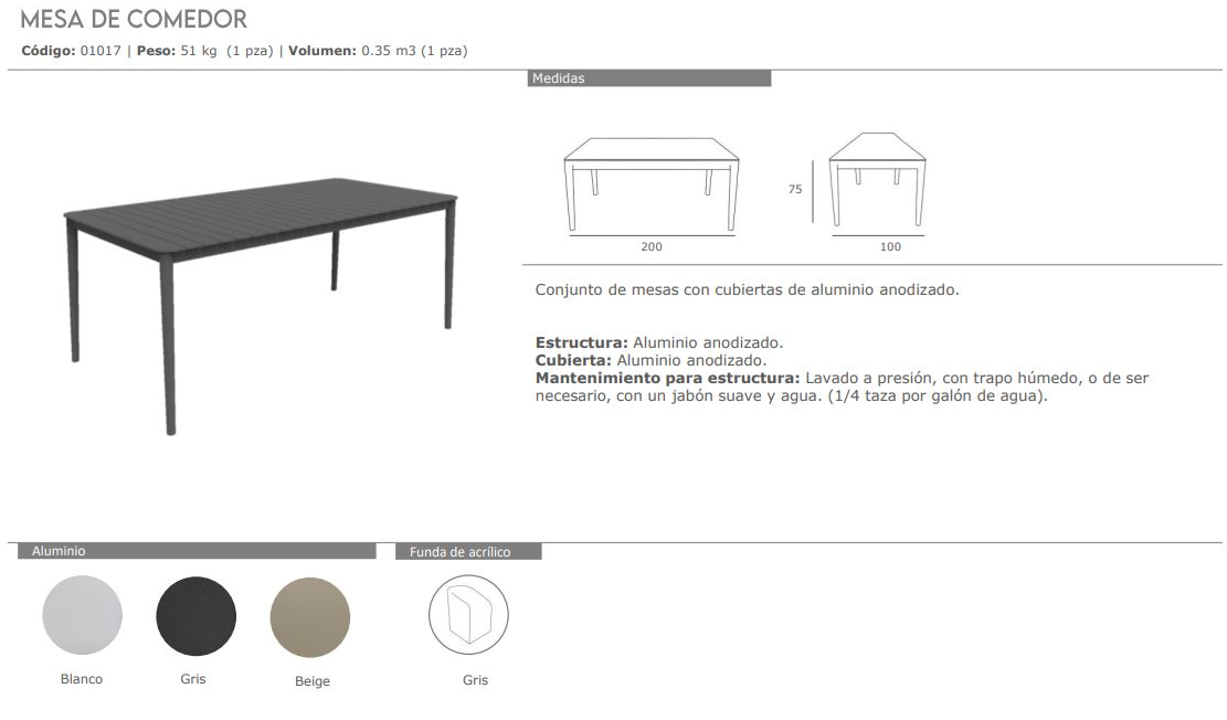 MESA COMEDOR RECTANGULAR LAIKA