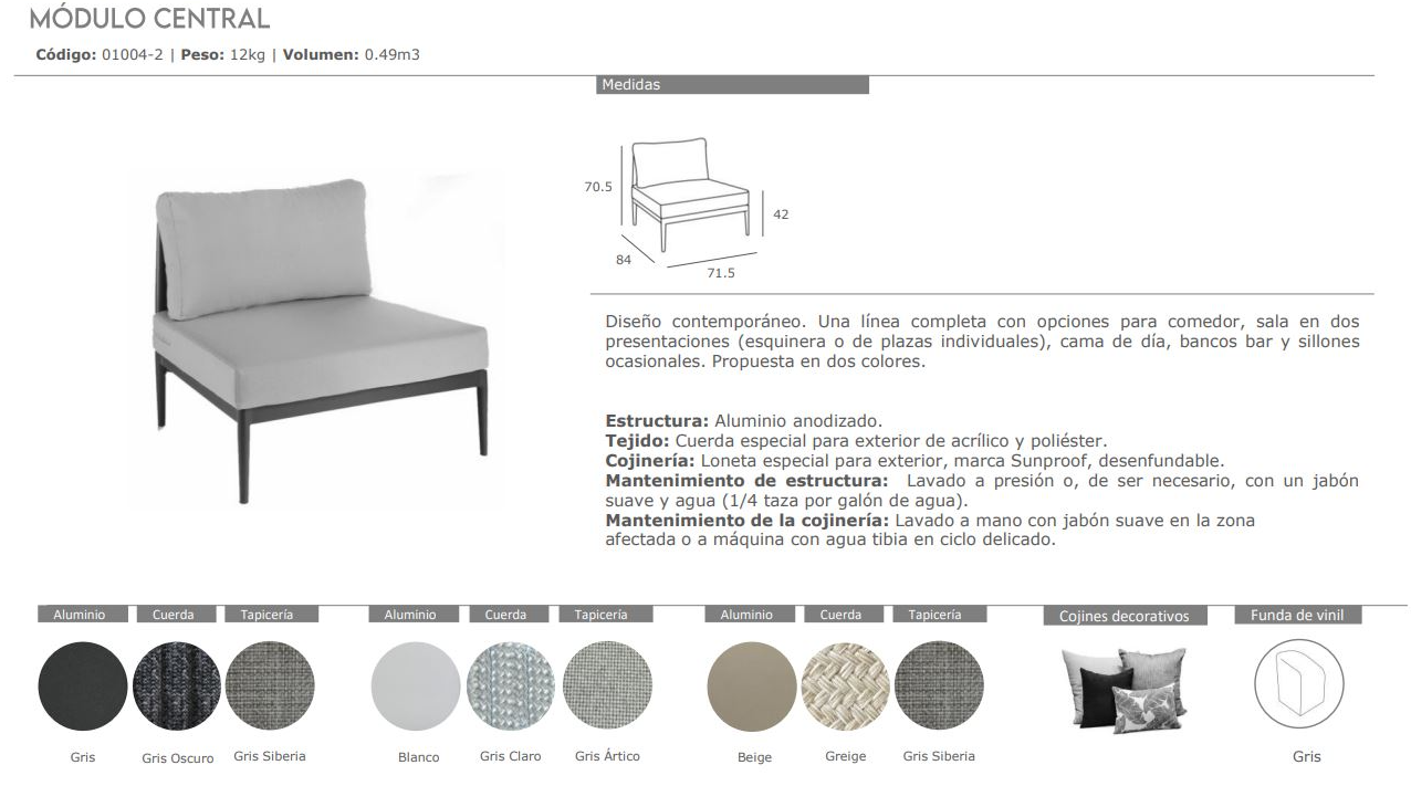 SILLÓN MÓDULO CENTRAL LAIKA