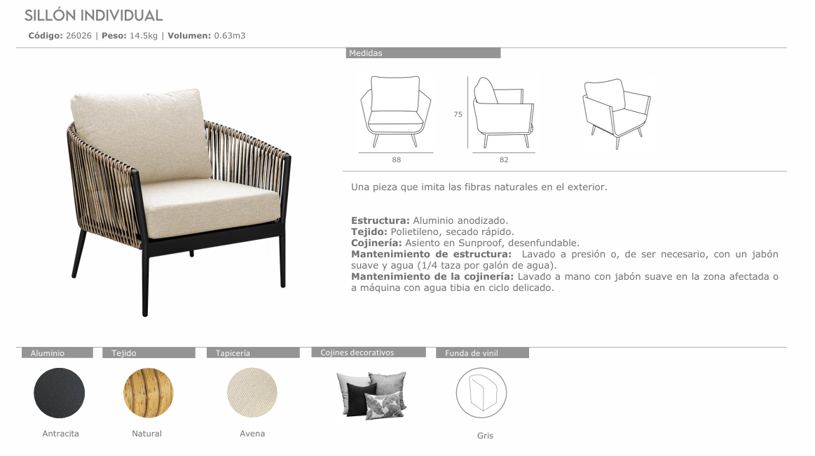 SILLÓN INDIVIDUAL CAPRI