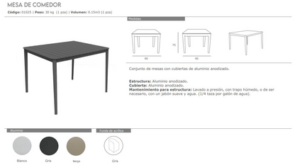 MESA COMEDOR CUADRADA LAIKA